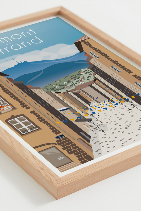 Affiche Clermont-Ferrand – ville et volcans d’Auvergne, cadre naturel