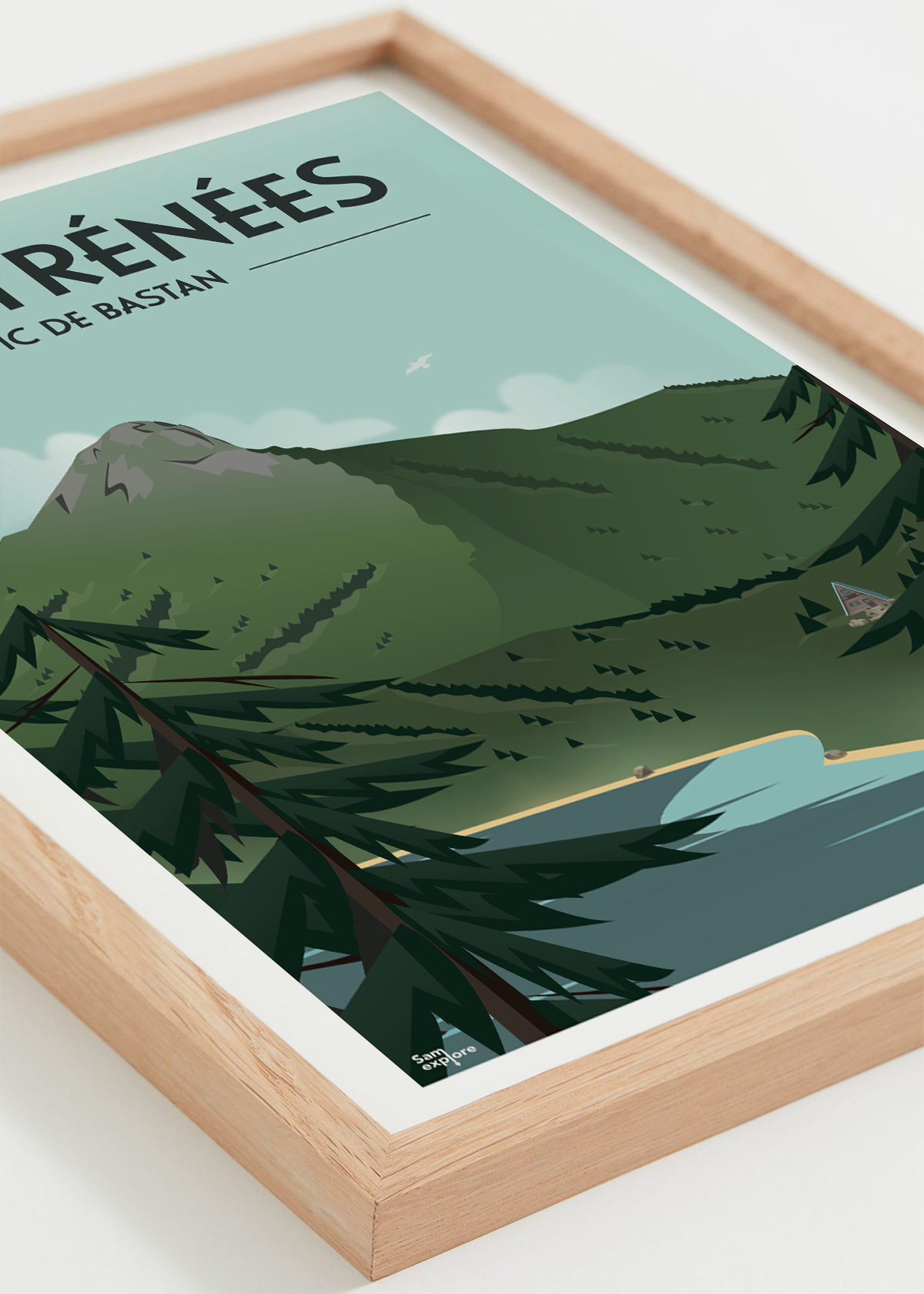 Affiche Pyrénées – montagne et lac du Bastan, cadre naturel