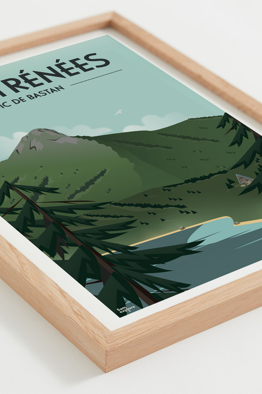 Affiche Pyrénées – montagne et lac du Bastan, cadre naturel
