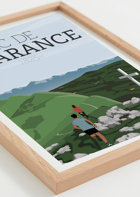 Affiche Pic de Charance – panorama sur Gap et la vallée, cadre chêne