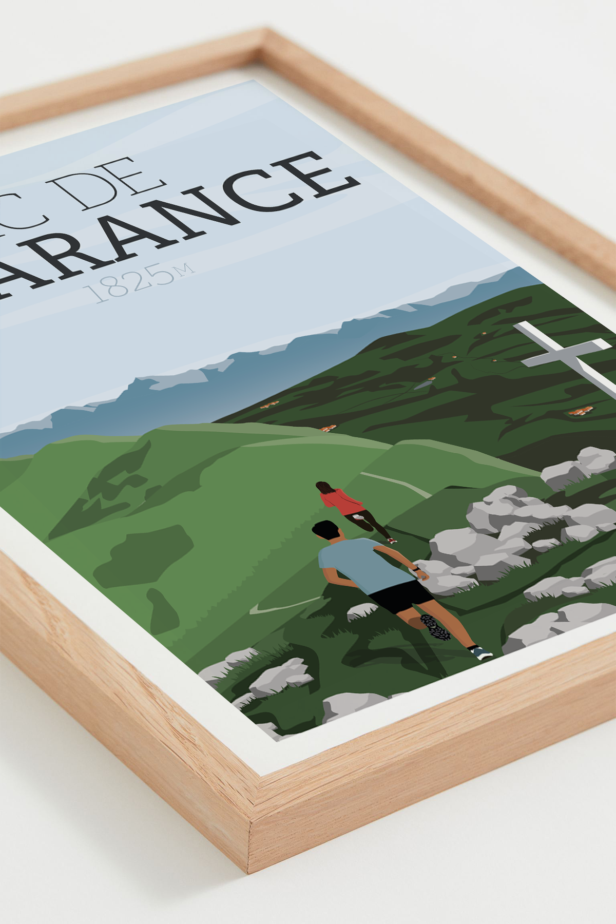 Affiche Pic de Charance – panorama sur Gap et la vallée, cadre chêne