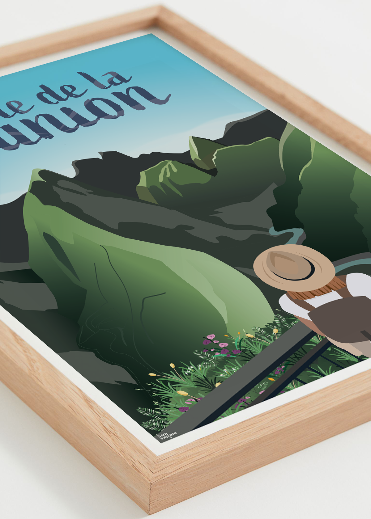 Affiche Réunion – panorama tropical du cirque de Mafate, cadre naturel
