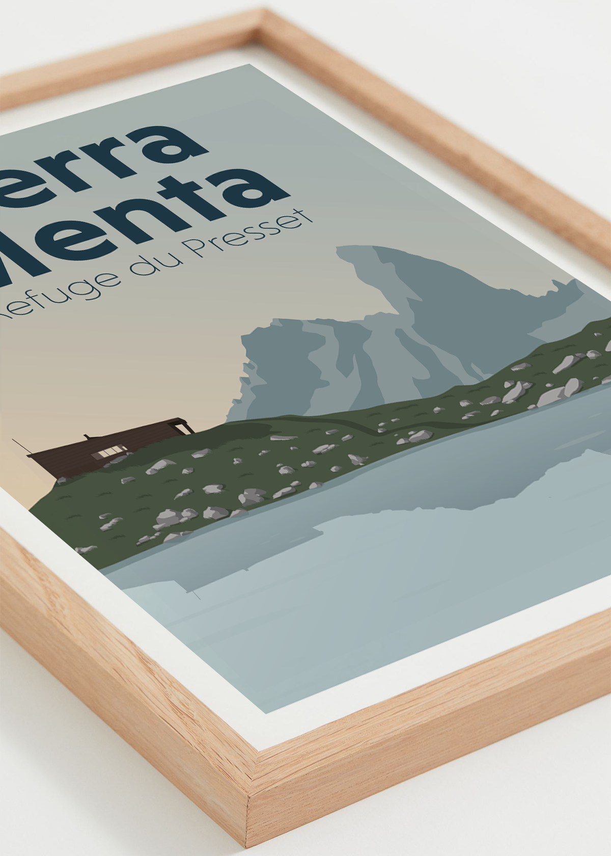 affiche Pierra Menta, refuge du presse, décoration beaufortin alpes